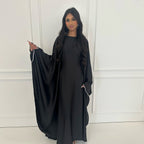 Fashion Satin  Butterfly Abaya