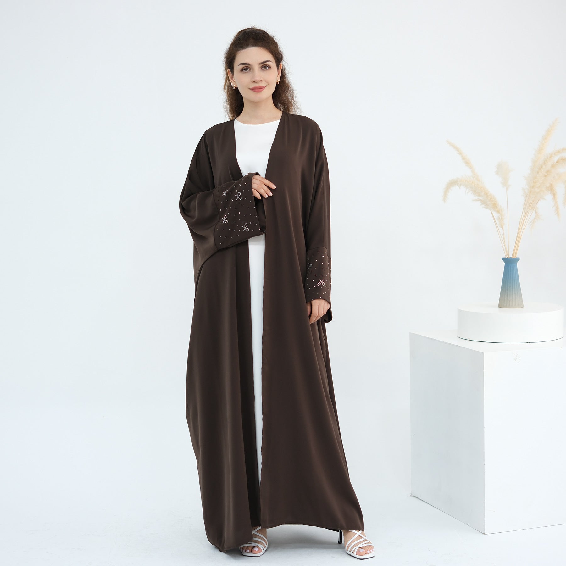Beaded Bow Cardigan Abaya