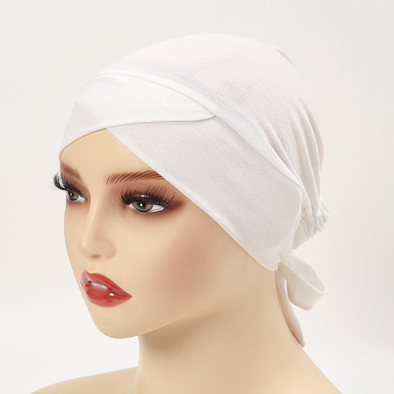 Modal Elastic Cross Strap Base Hijab