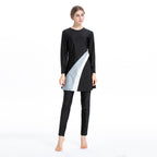 Two Color Stripe 3PCS Sports Swimwear Burkini