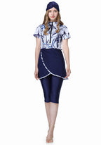 Printed Short Sleeves 3PCS Swimwear Burkini