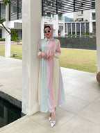 Colorful Striped Abaya