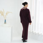 Autumn and Winter Thickened Knitted Abaya Set