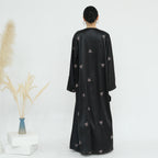 Bow Embroidery Open Abaya