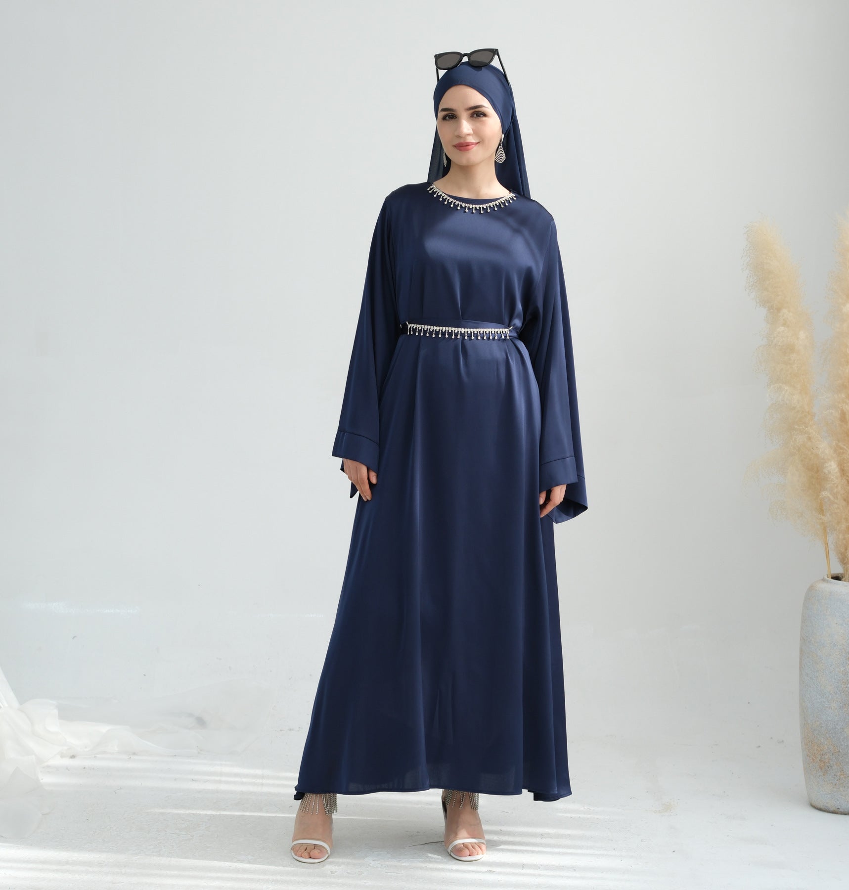 Women Casual Elegant Dress with Hijab