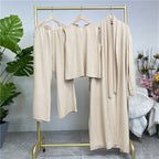 Dot Abaya, Top and Pants 3 Piece Set