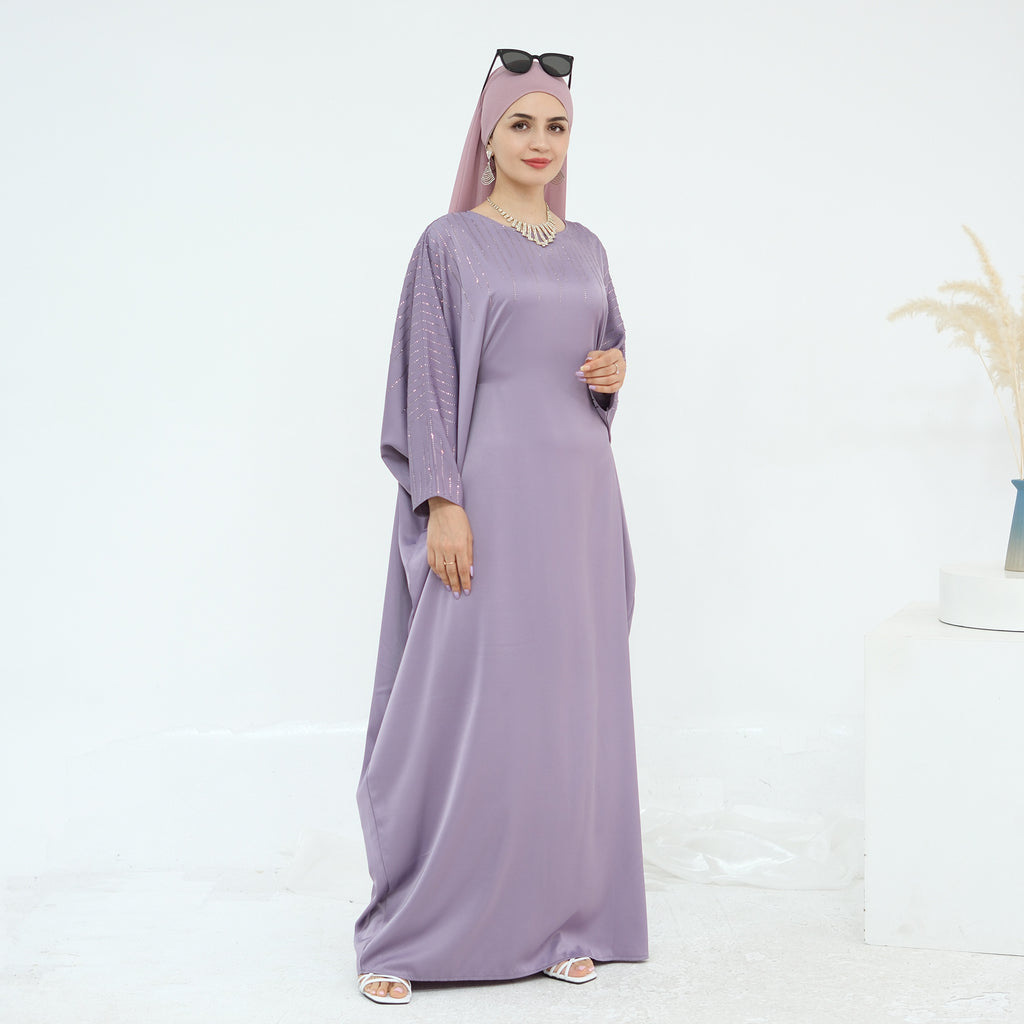 Luxury Rhinestone Embellished Abaya Dress