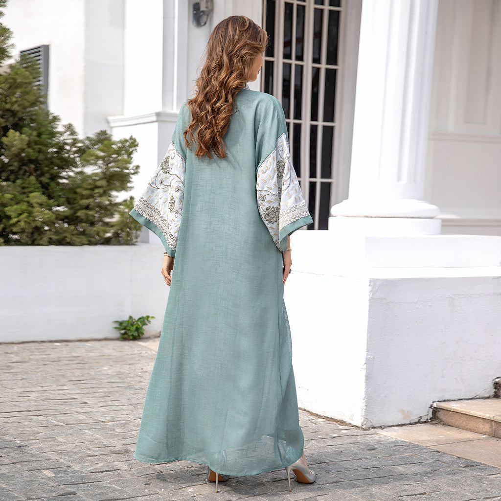 V Neck Retro Abaya