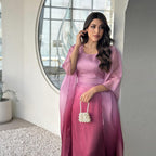 Fashion Gradient Satin Abaya