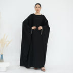 Fashion Satin  Butterfly Abaya