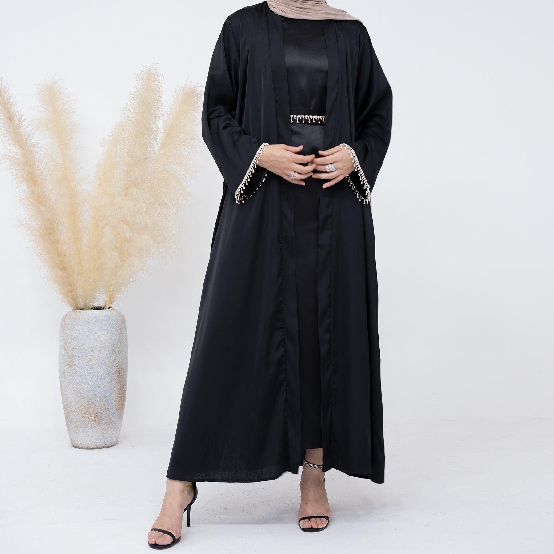 Bead Abayas with Crystal Chain