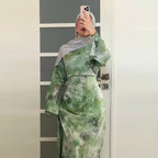 Printed Simple Dress Abaya
