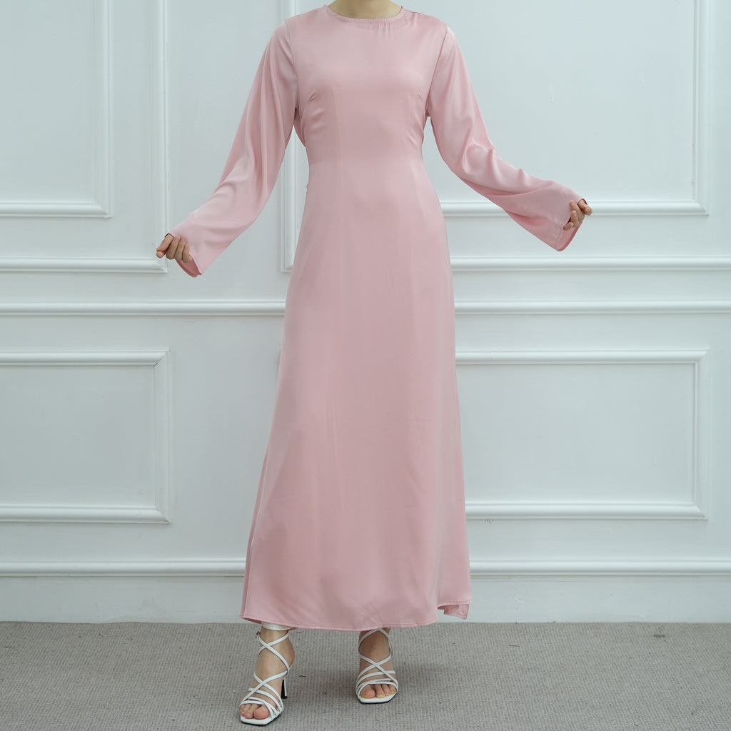 Solid Color Simple Dress Abaya