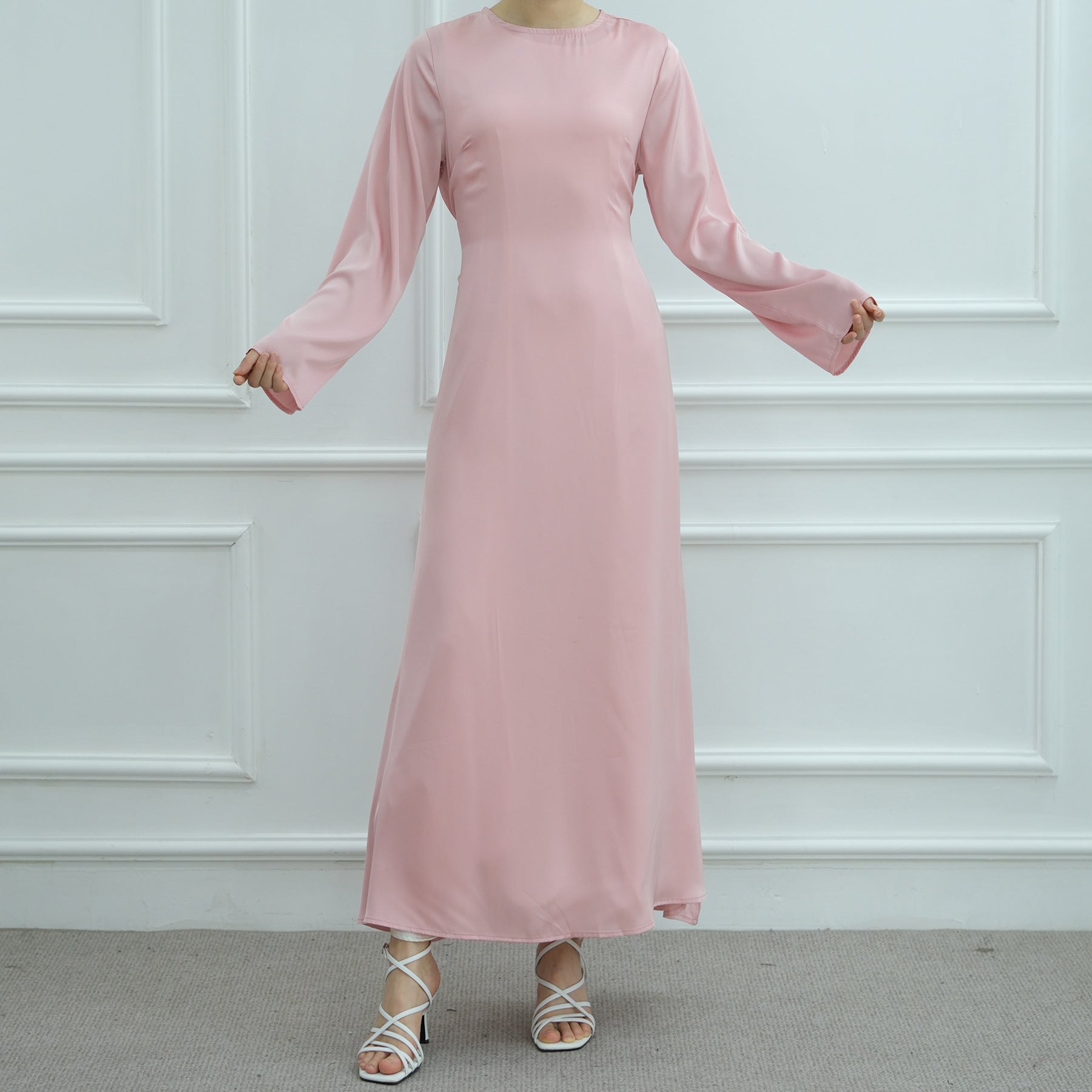 Solid Color Simple Dress Abaya