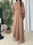 Solid Color Floral Lace Abaya