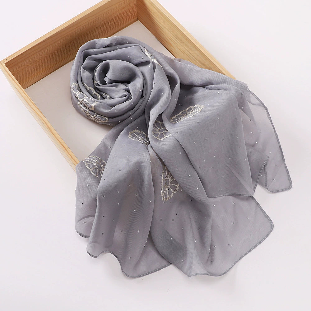Embroidered and Rhinestone Hijab