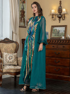 Luxury Ostrich Fur Sequin Kaftan