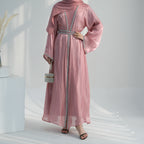 Light Flowing Tulle Open Abaya