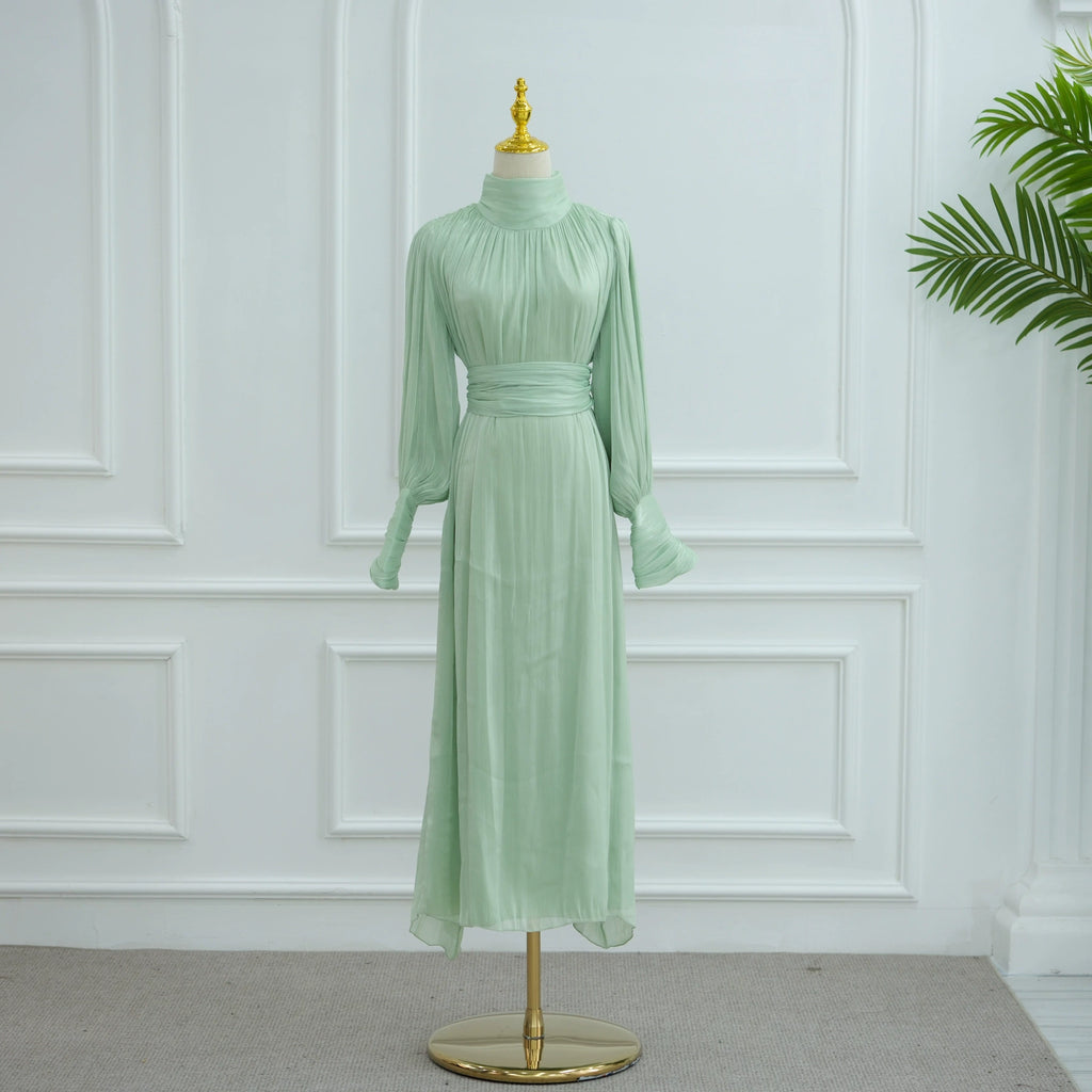Solid Color Cuffed Sleeve Abaya