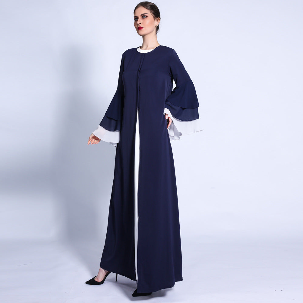 Three-Layer Chiffon Wave Sleeves Abaya