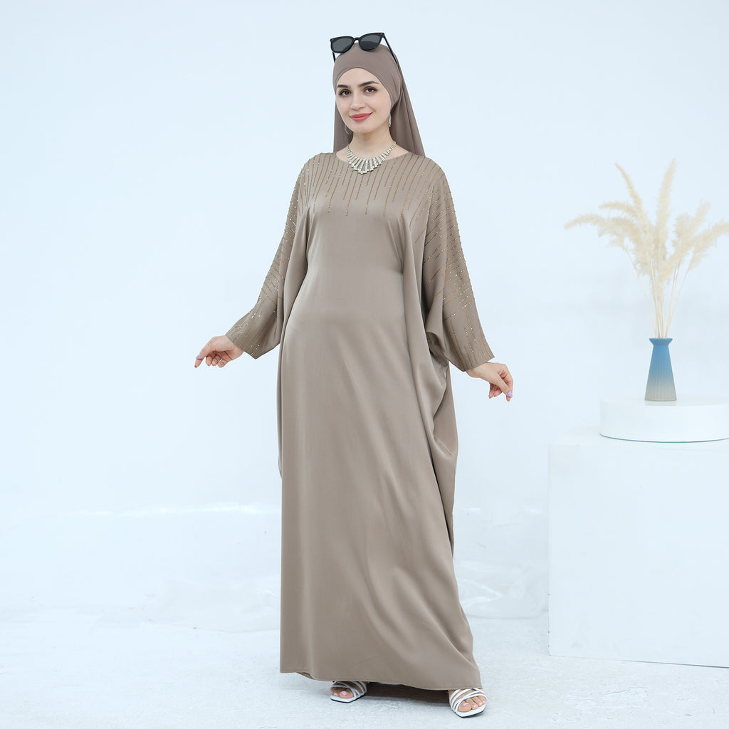 Luxury Rhinestone Embellished Abaya Dress