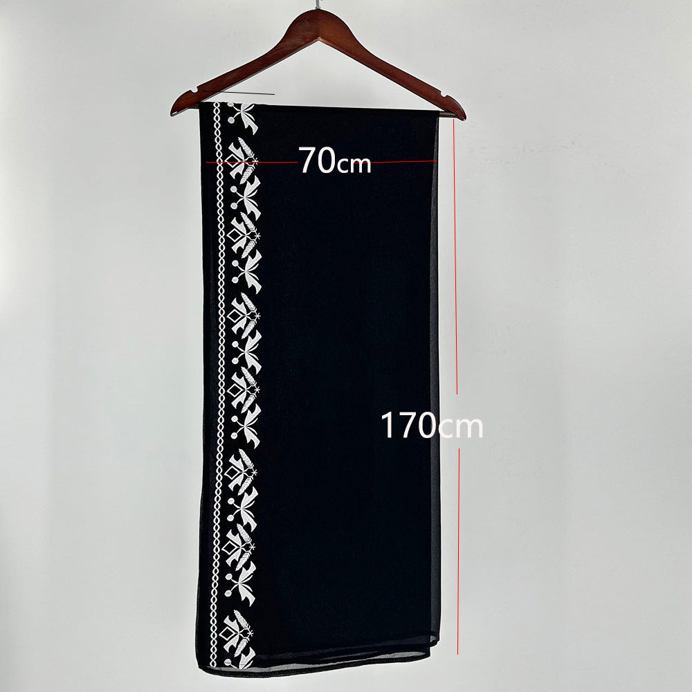 Embroidered Bat Sleeve Cardigan Abaya