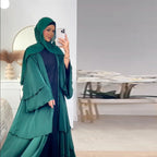 Solid Color Wavy Cardigan Abaya