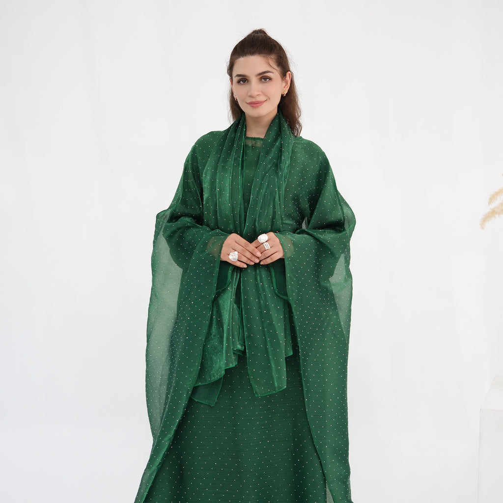 Luxury Sequin Dress 3PCS Abaya