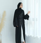 Exquisite Beaded Embroidered Cardigan Abaya