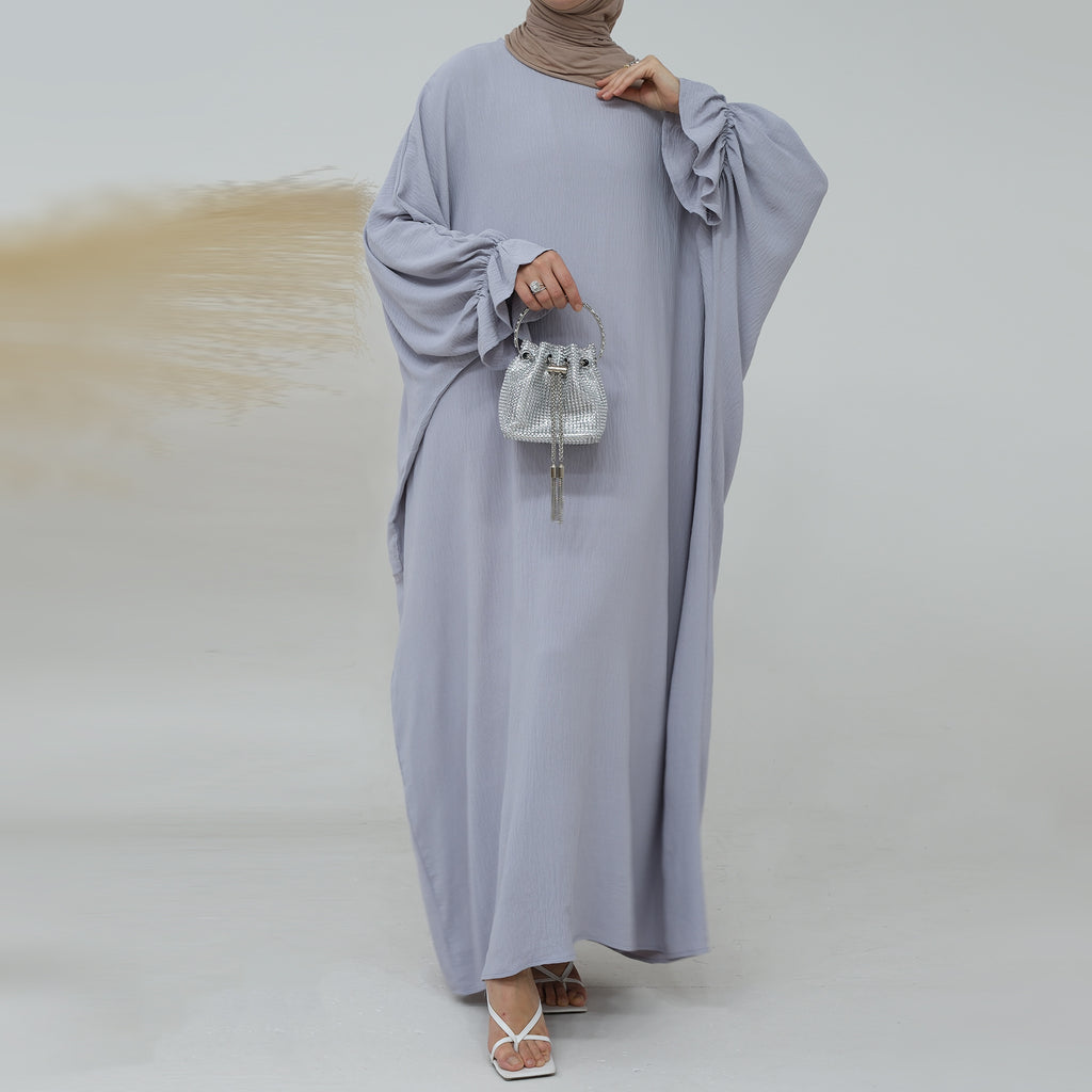 Solid Color Lantern Dress Abaya