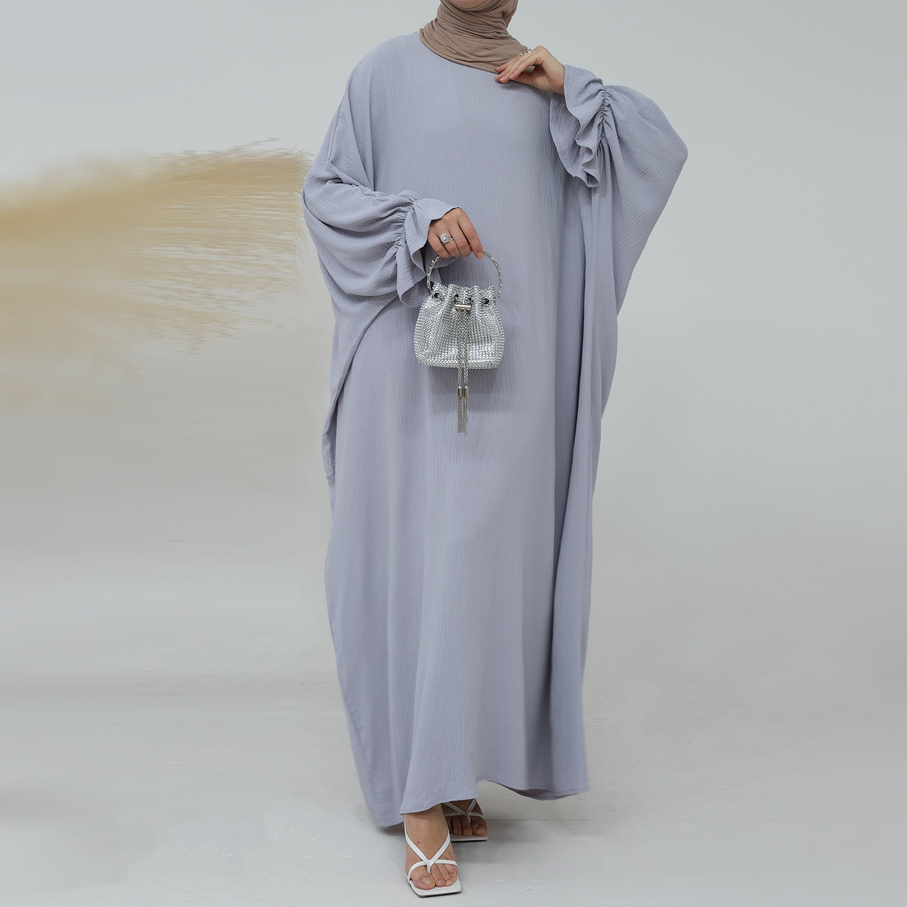 Solid Color Lantern Dress Abaya