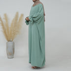 Solid Color Lantern Dress Abaya