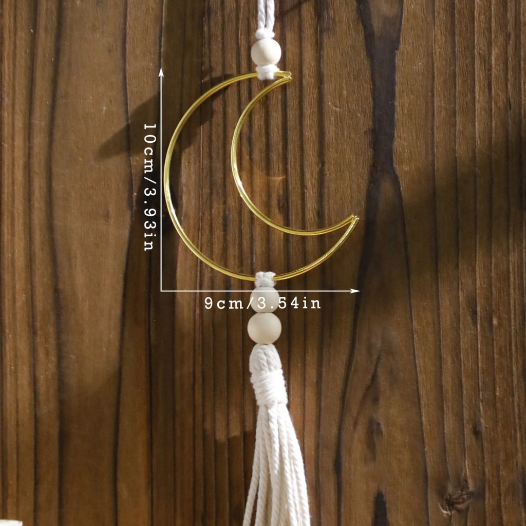 Moon and Star Hanging Decor with Tassel