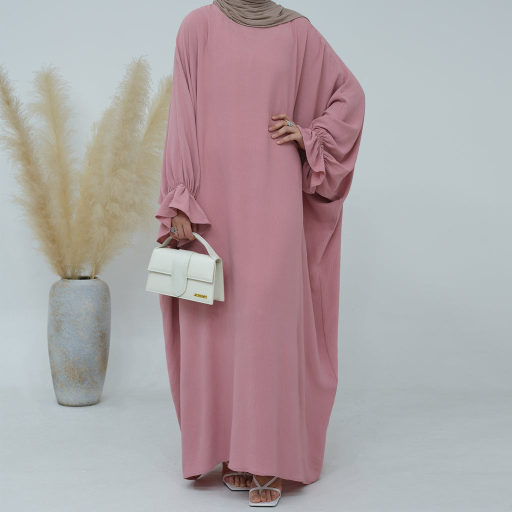 Solid Color Lantern Dress Abaya