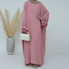 Solid Color Lantern Dress Abaya
