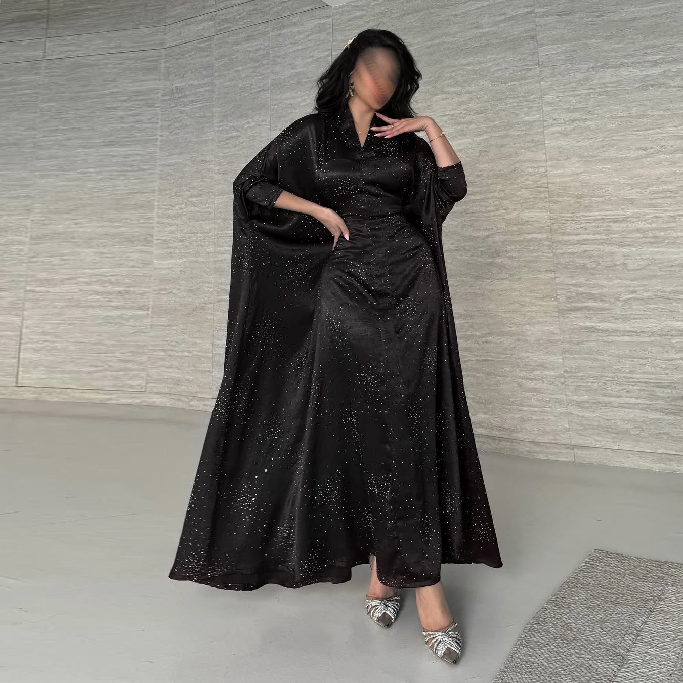 Solid Color Hot Stamping Abaya