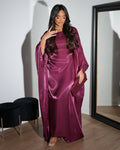 Shiny Silk Satin Waist Abaya