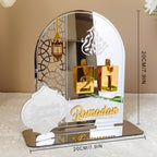 3D Golden Moon Ramadan Table Ornament Silver + Gold