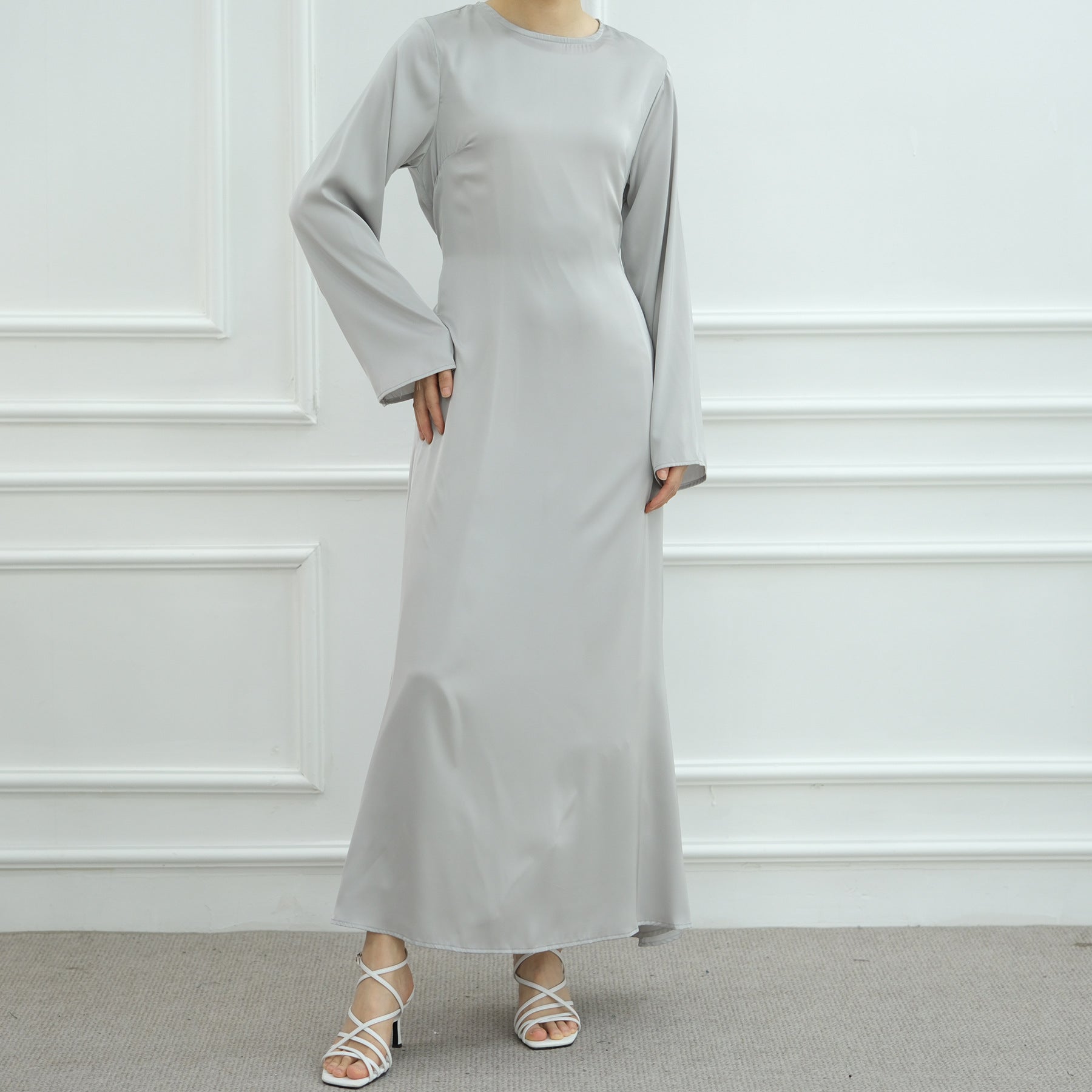 Solid Color Simple Dress Abaya