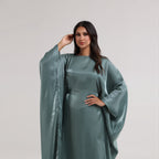 Shining Solid Color Dress Abaya