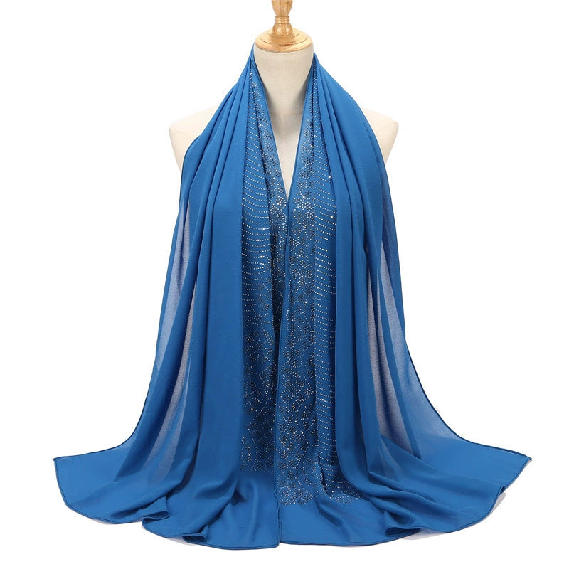 Hot Drill Embroidery Hijab