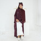Luxury All-over Embroidered Open Abaya with Hijab
