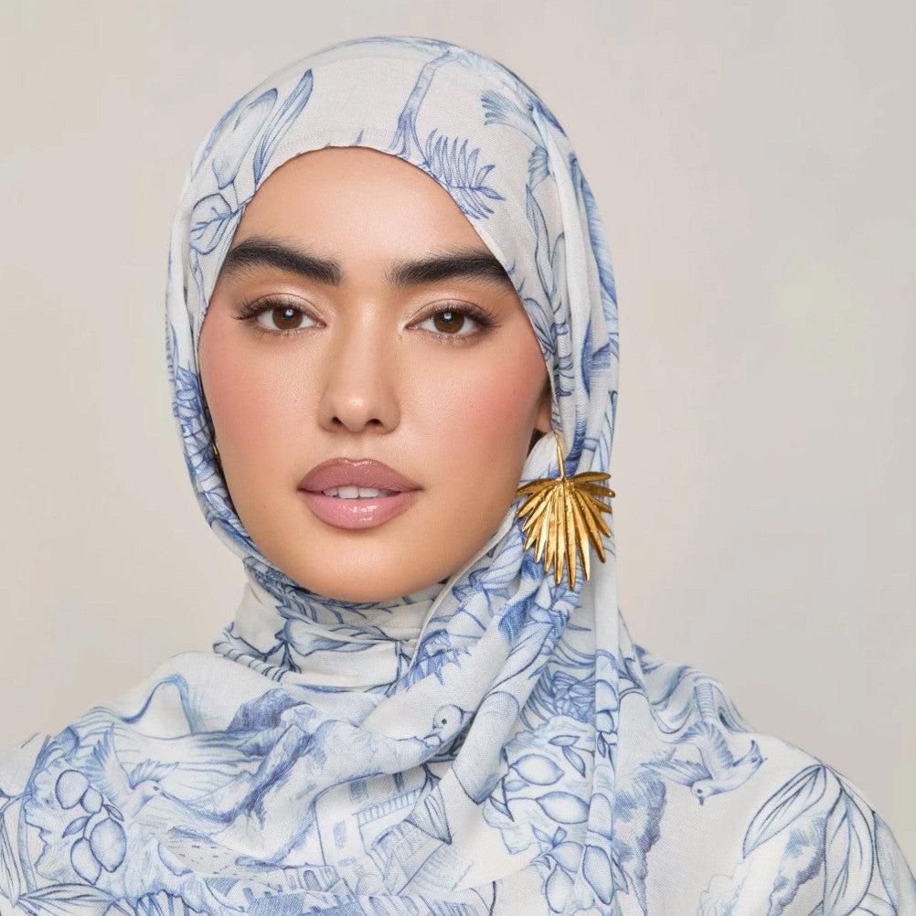 Watercolor Printed Modal Hijab Scarf