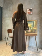 Hand-embroidered Butterfly Solid Color Abaya