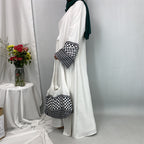 Embroidered Cuff Abaya with Bag