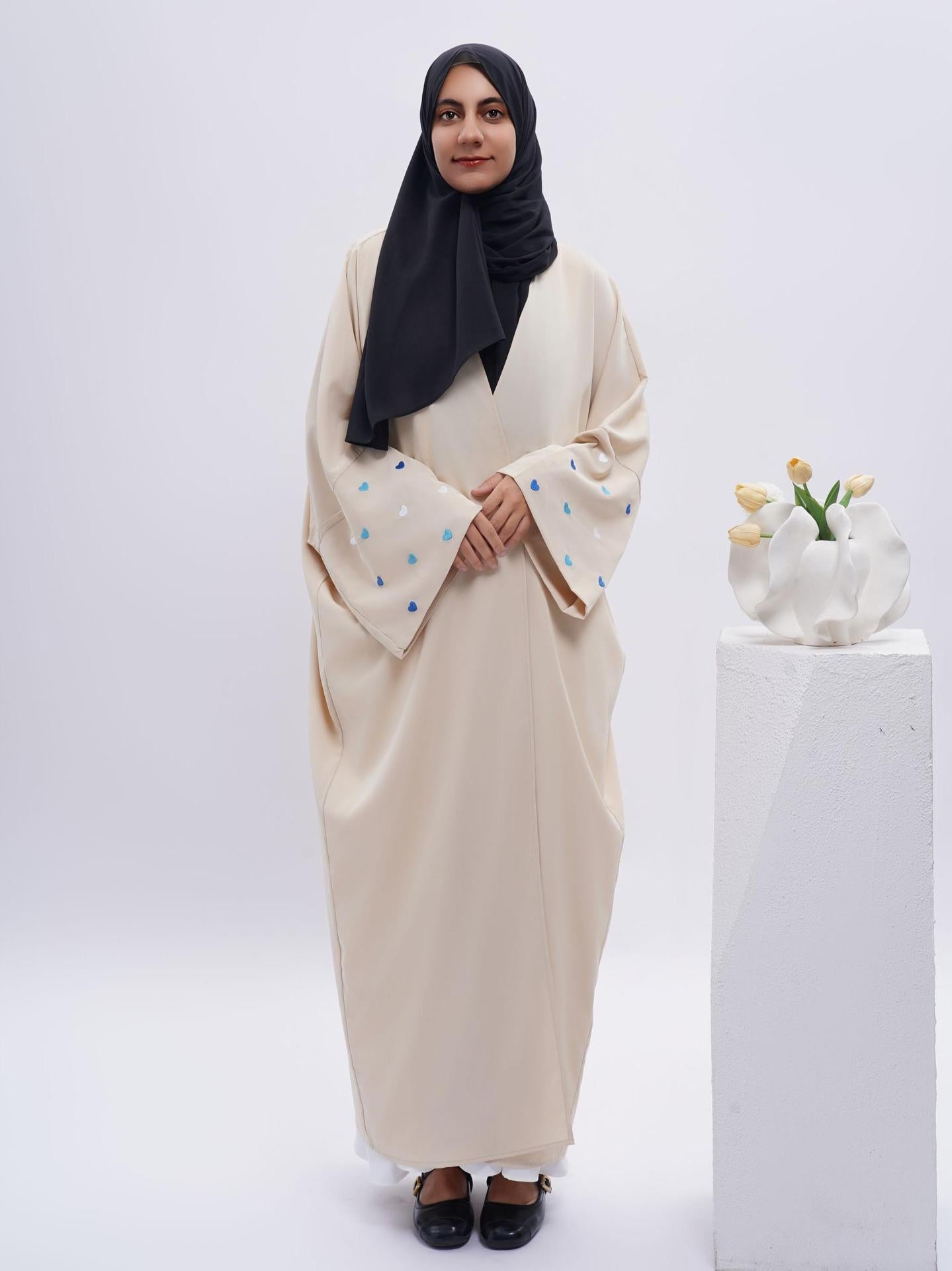 Love Embroidery Abaya with Hijab