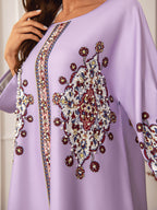Elegant Purple Floral Kaftan