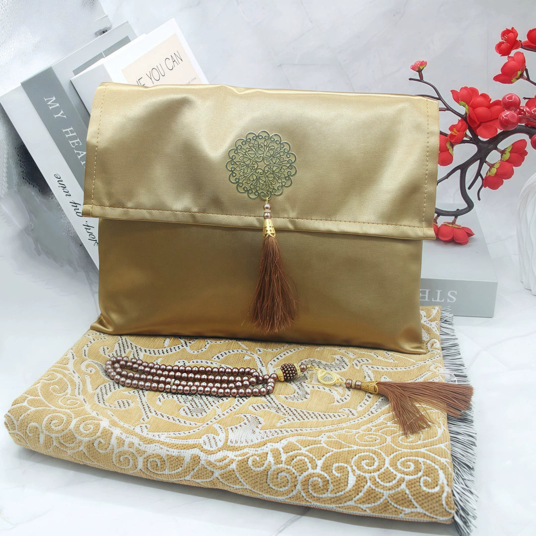 Ramadan Portable Prayer Rug with Fabric Bag - A Coffee