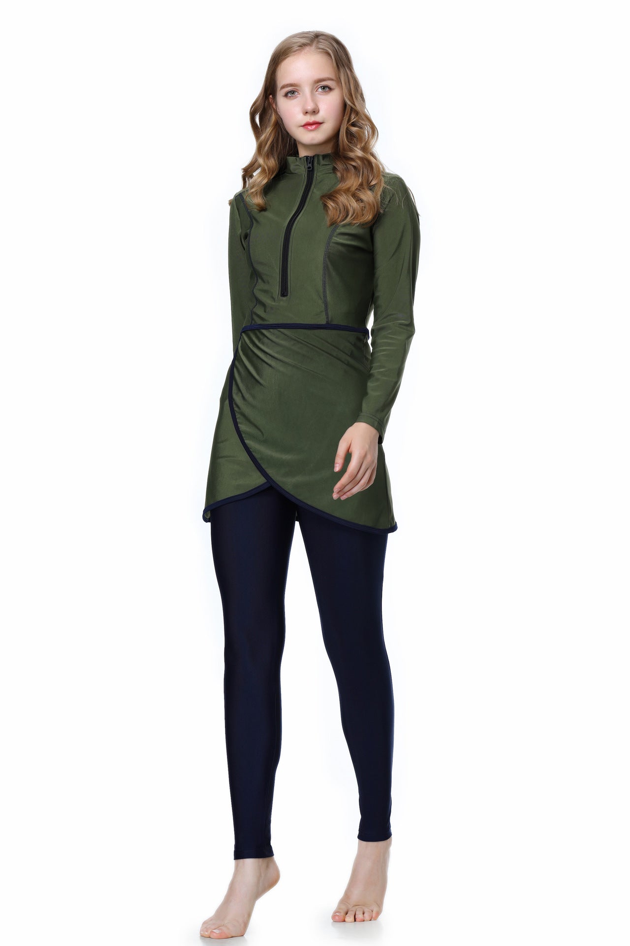 بوركيني بسحاب مكون من 3 قطع 