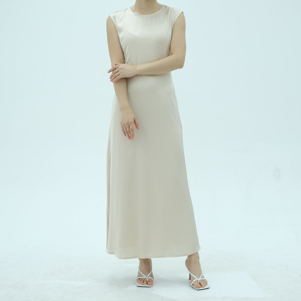 Sleeveless Dress with Back Waist Belt